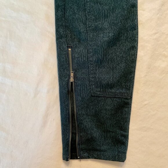 Anthropologie Pilcro and The Letterpress Green Jacquard Ankle Zip‎ Pants… - Picture 4 of 13